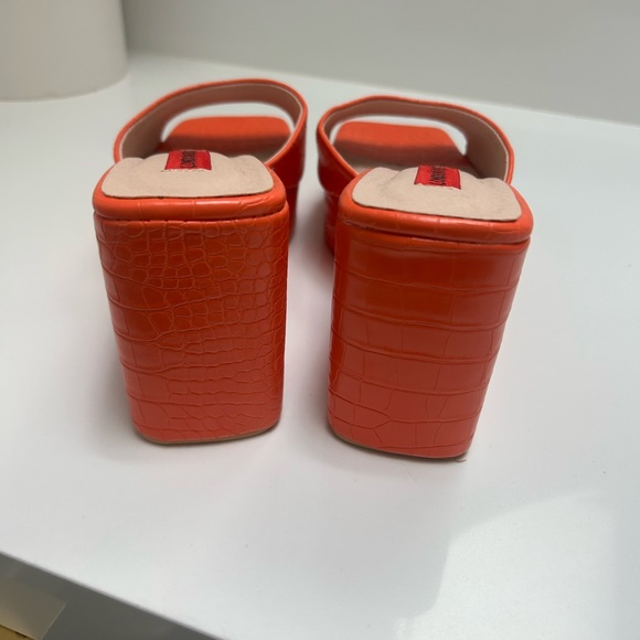 orange women’s alligator wedges Wedge HEELS - Picture 5 of 10